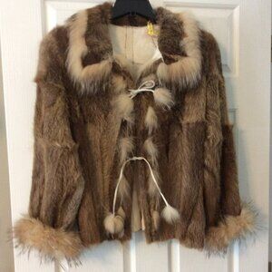 Nutria reversible jacket NWOT beige Boho